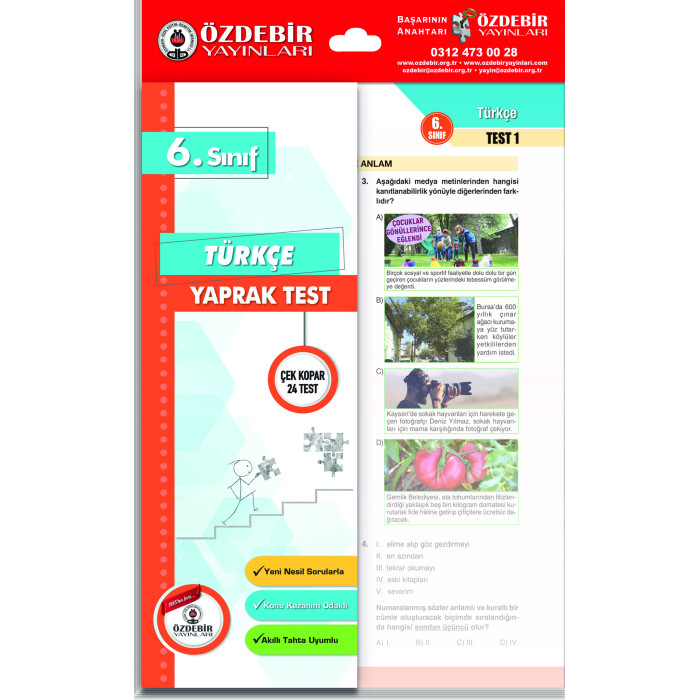 ÖZDEBİR YAYINLARI 6. S. YAPRAK TEST TÜRKÇE