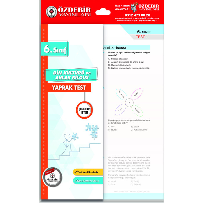 ÖZDEBİR YAYINLARI 6. S. YAPRAK TEST DİN KÜLT. VE AHL. BİLG.