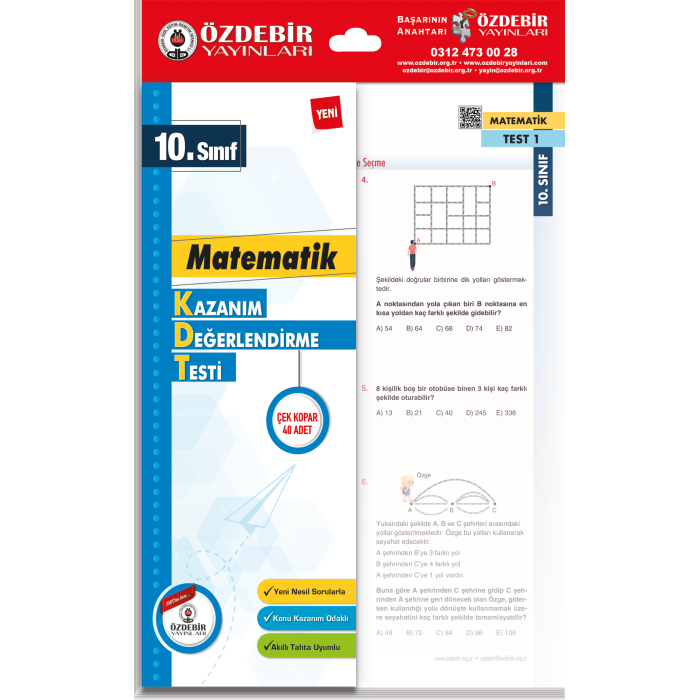 ÖZDEBİR YAYINLARI 10. S. KAZANIM DEĞERLENDİRME YAPRAK TEST MATEMATİK