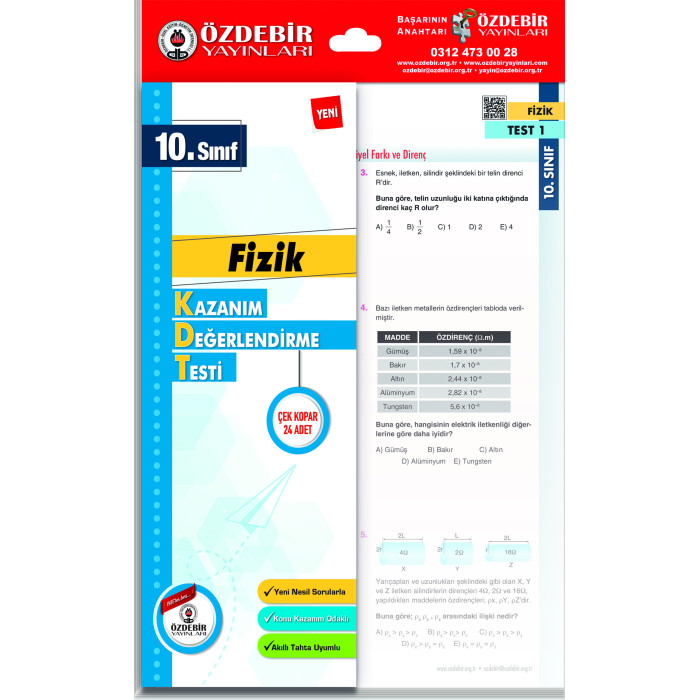 ÖZDEBİR YAYINLARI 10. S.KAZANIM DEĞERLENDİRME YAPRAK TEST FİZİK