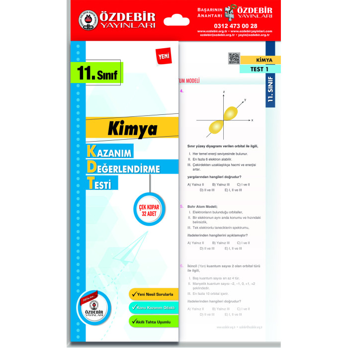 ÖZDEBİR YAYINLARI 11. S. KAZANIM DEĞERLENDİRME YAPRAK TEST KİMYA