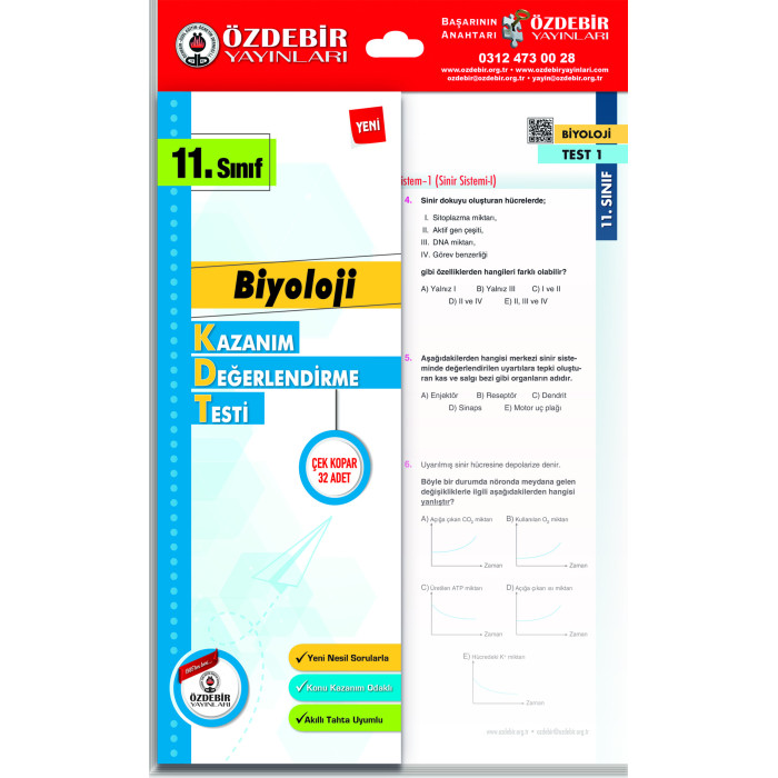 ÖZDEBİR YAYINLARI 11. S. KAZANIM DEĞERLENDİRME YAPRAK TEST BİYOLOJİ