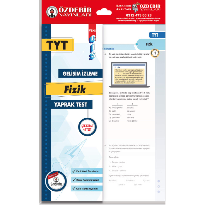 ÖZDEBİR YAYINLAR TYT / FİZİK GİS YAPRAK TEST