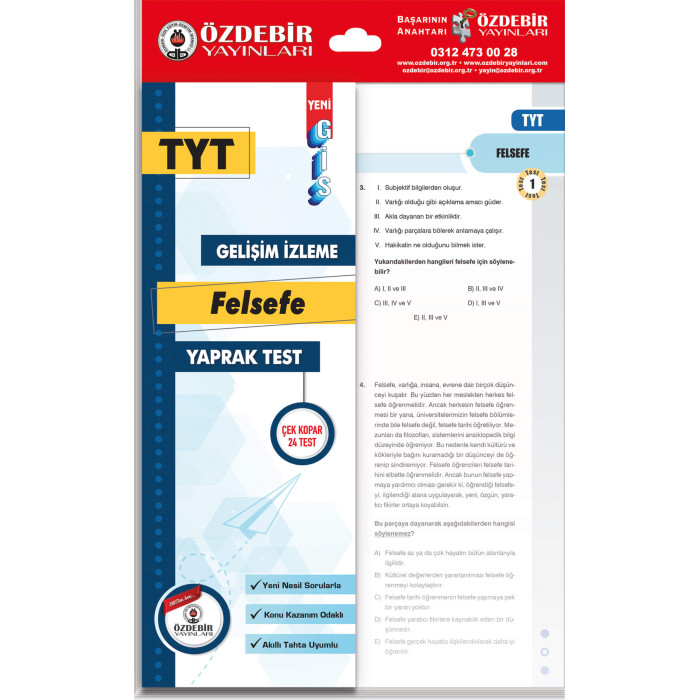 ÖZDEBİR YAYINLARI TYT / FELSEFE GİS YAPRAK TEST