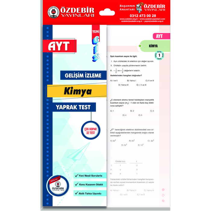 ÖZDEBİR YAYINLARI AYT / KİMYA GİS YAPRAK TEST