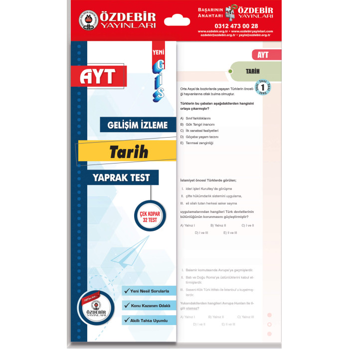 ÖZDEBİR YAYINLARI AYT / TARİH GİS YAPRAK TEST