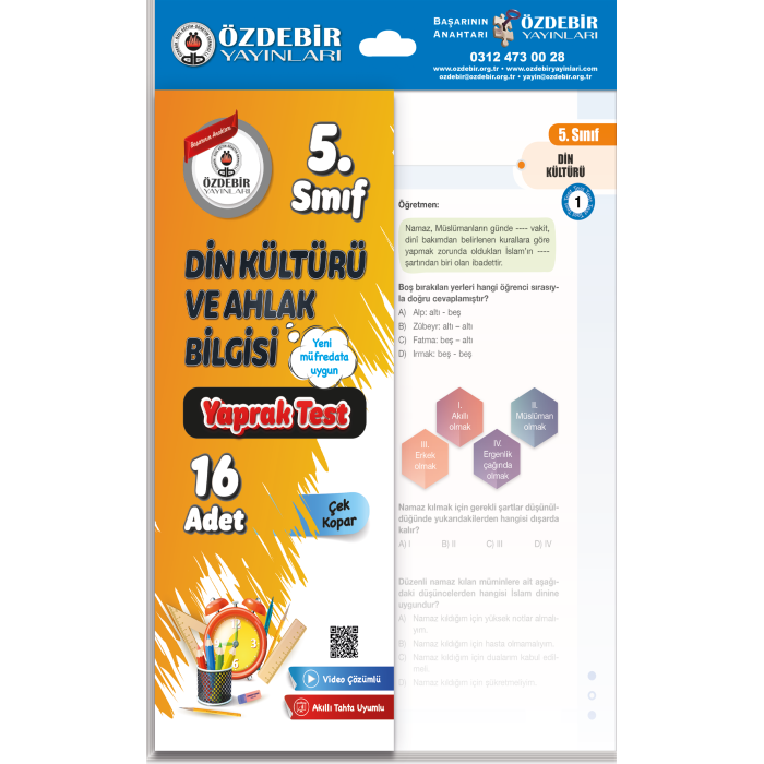 ÖZDEBİR YAYINLARI 5. S. DİN K. AHLAK B. TEST KİTABI