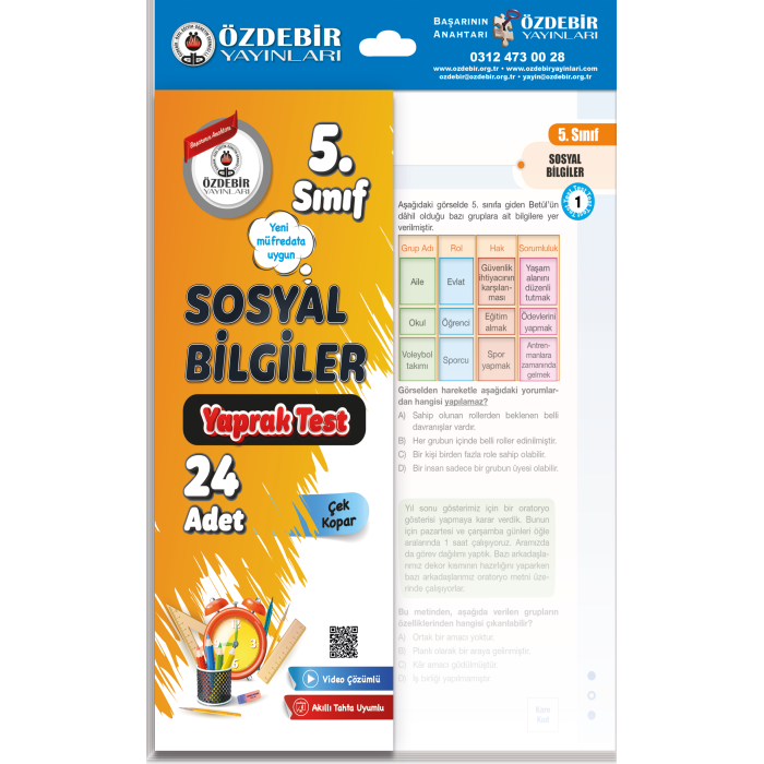 ÖZDEBİR YAYINLARI 5. S. YAPRAK TEST SOSYAL BİL. KİTABI