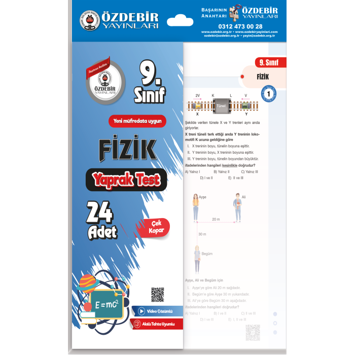 ÖZDEBİR YAYINLARI 9. S. KAZANIM DEĞ. YAPRAK TEST FİZİK KİTABI