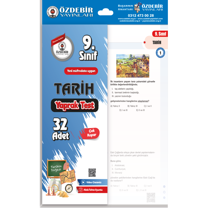 ÖZDEBİR YAYINLARI 9.S. KAZANIM DEĞ. YAPRAK TEST TARİH KİTABI